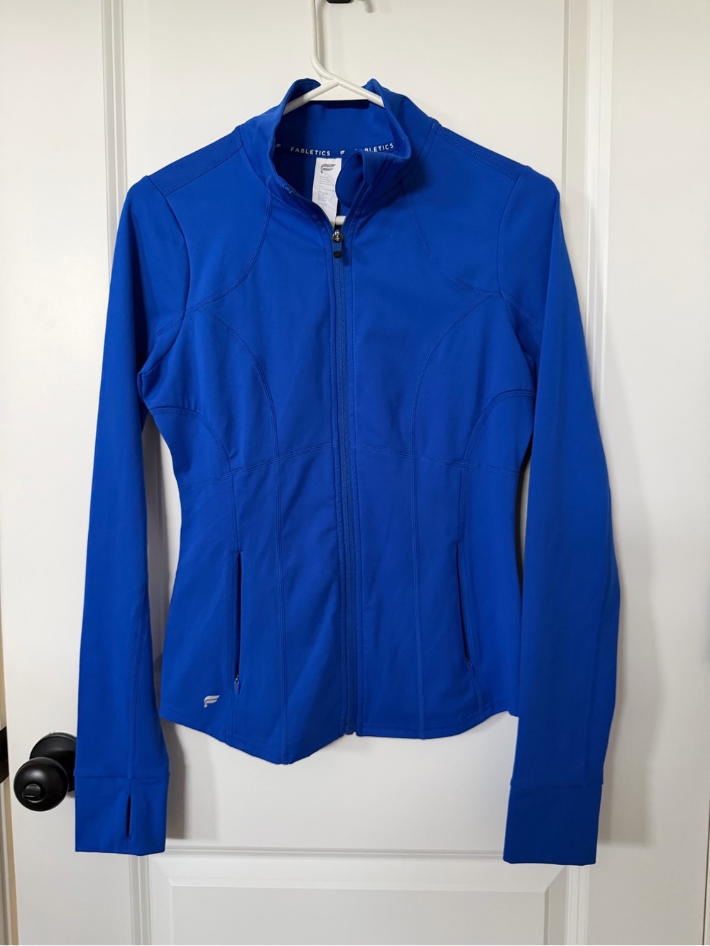 Fabletics Cobalt Blue Full-Zip Bomber Jacket